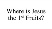 Where is Jesus  the 1st Fruits?