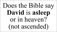 Does the Bible say David is asleep  or in heaven? (not ascended)