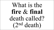 What is the  fire & final  death called? (2nd death)