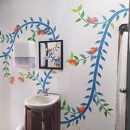 Fresque salle de bain hostel