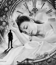 an illustration of a sleeping woman with a man looking at her in the foreground, htcreation exclusiv