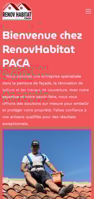 Nous voyons la page d'accueil du site internet de M.Livoireau entreprise Rénov Habitat Paca