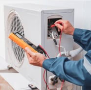 Checking voltage on a ductless system condensing unit