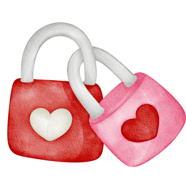 a pair of two hearts in a lock lockable padlock