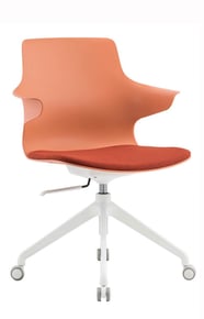 Swivel chair on castors with fixed armrest and upholstered seat – Sensit multifunction design in ter