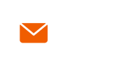 pin point, phone and mail icons in orange color 