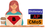 Cartoon of redhead at laptop with a Superman B logo on it, cup of coffee, stack of resource books