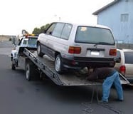 Tow truck with car