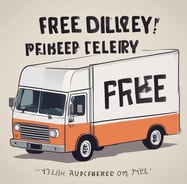 a truck showing free delivry