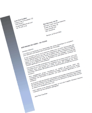 a letter from a letterheader to a letterhead