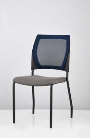 V137 chair in grey-blue color scheme, slightly angled side view