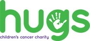 a child's hand holding a hand with the words hugs on it