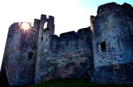 Chepstow Castle with sun behind it - Music in Wales - Nick Langston