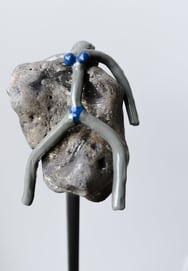Joy, height 95cm (with stand), Welded sculpture with steel and stone