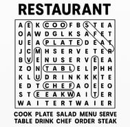 Restaurant Word Search 