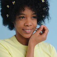 Woman with flowers in her hair