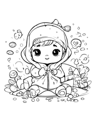 a little girl in a hoodie with a hoodie and a hoodie