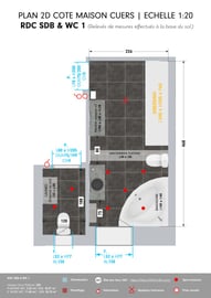 Décoration villa Cuers: Plans 2D avec choix des matériaux par i3deco, Var.