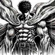 Shadewalker, a monochrome manga-style superhero