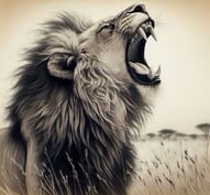 a lion roars its teeth and roars its teeth