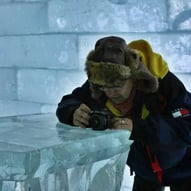 Marhart à l'hotel de glace de Québec.