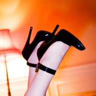 FTSH Studios model (s) Shannon Huxley UK Fetish Model wearing Super Tall High Heel Fetish Stilettos with Padlock