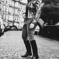 FTSH Studios model (s) Oscar Thickk UK Fetish Model wearing plastic vinyl jacket and riding boots