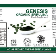 Genesis Wellness Products Trading Inc. Organic Spirulina Bottle Label