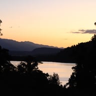 Sunset near lake on Hwy 6 West Coast NZ 2023