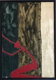 Perdeuse, 70cm x 100cm, Linseed oil on cotton canvas with plant based and mineral dyes