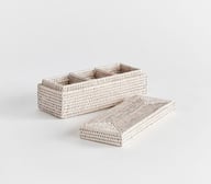 a pair of baskets with a basket weave
