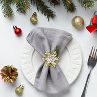 ZeeDix Xmas Gold Snowflake Christmas Napkin Rings Set of 12