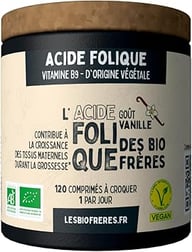 Boîte de complément alimentaire vegan d'acide Folique Les Bio Frères