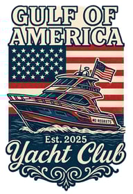Gulf of America yacht club tshirt tee with boat and flag