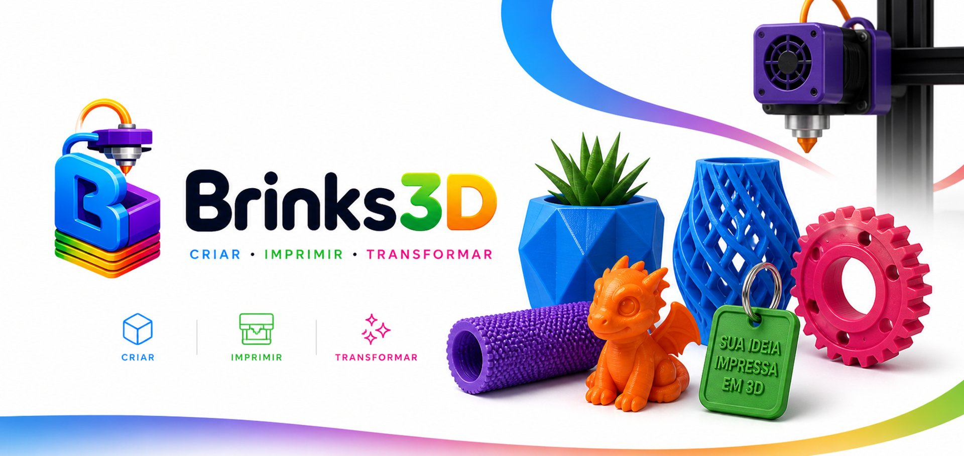 3D printer with colorful rose prints on display