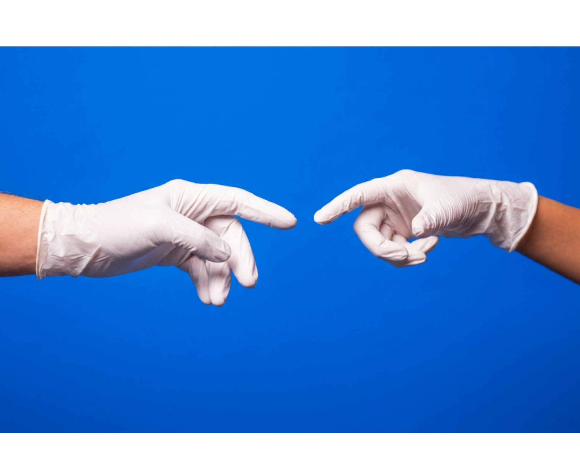 persons left hand with white background