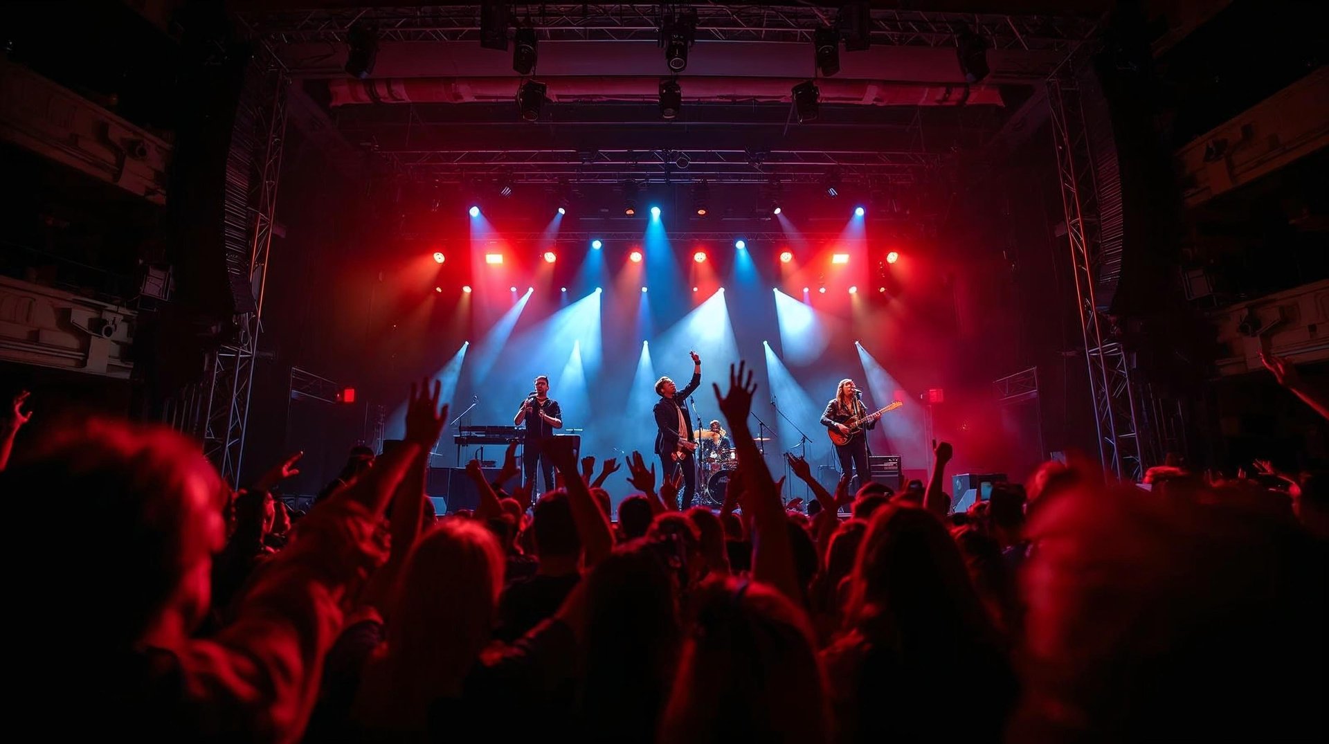 an abstract photo of a curved building with a blue sky in the background