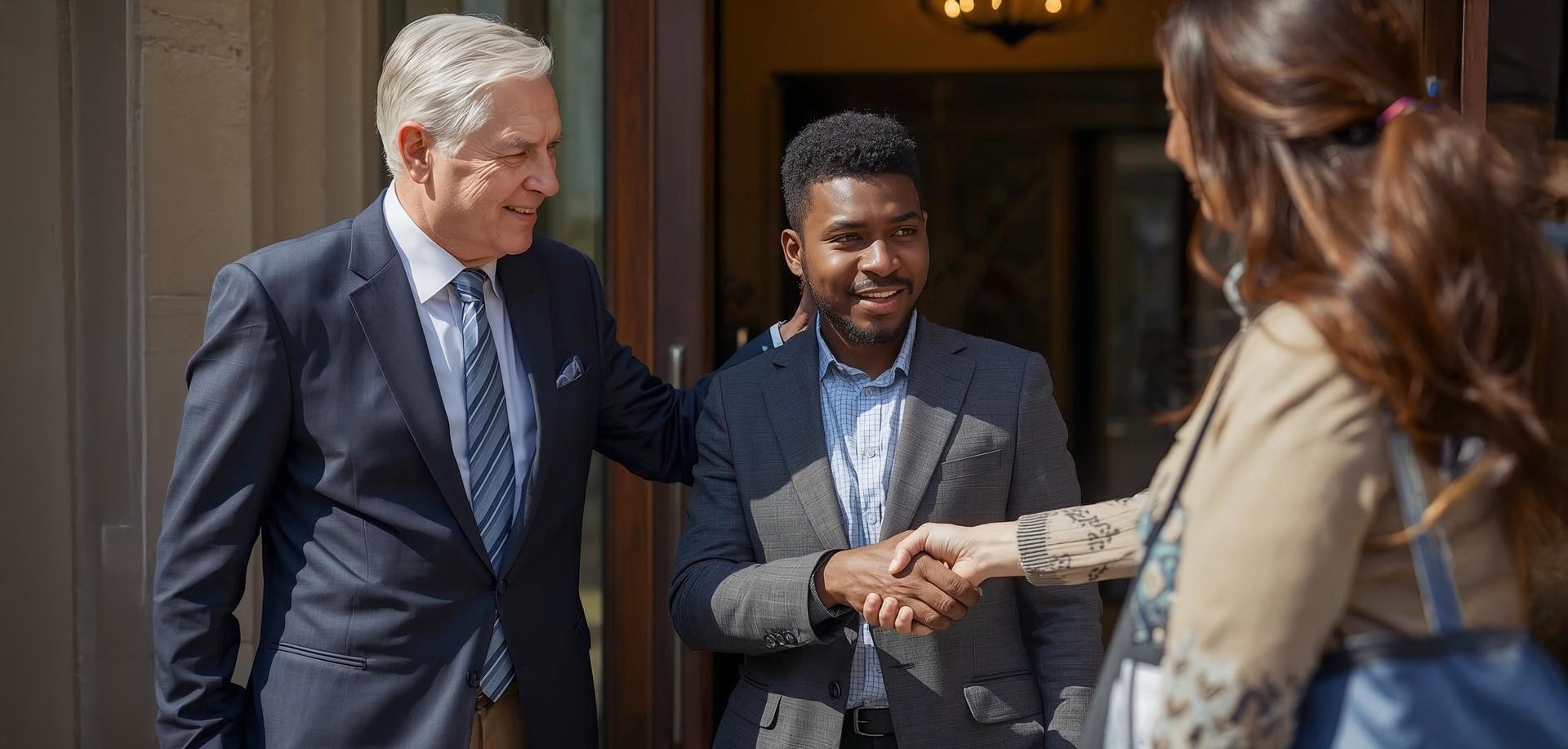 an abstract photo of a curved building with a blue sky in the background