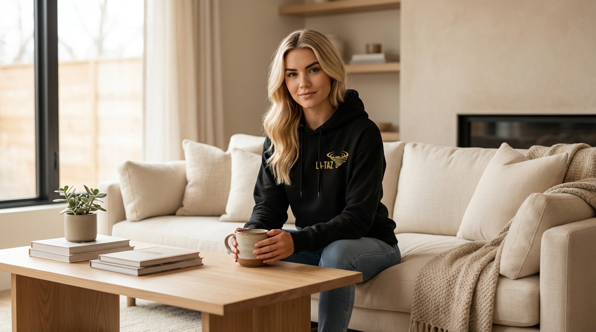 woman holding dried flower