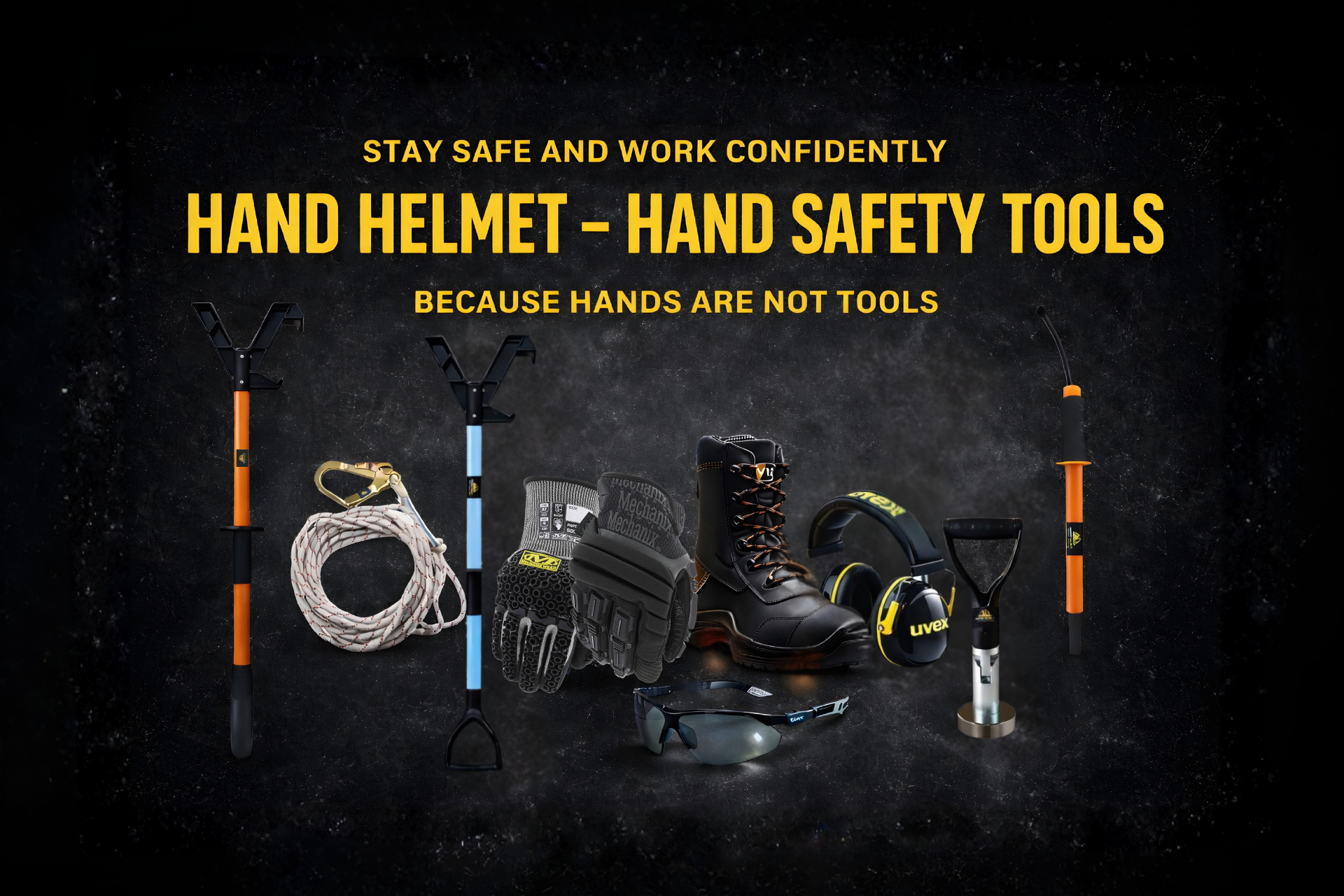 Hand helmet hands free safey tools