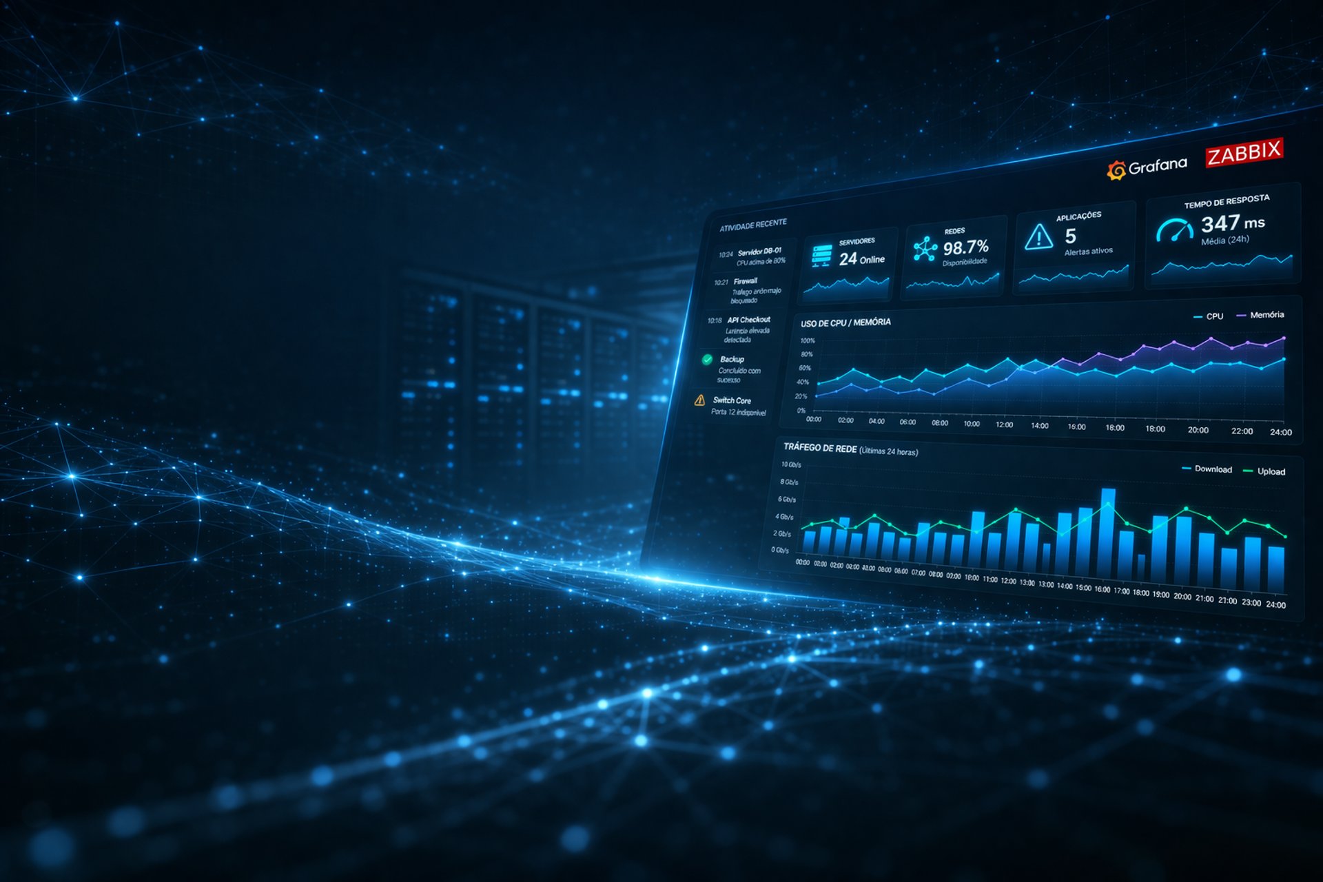 turned on monitoring screen