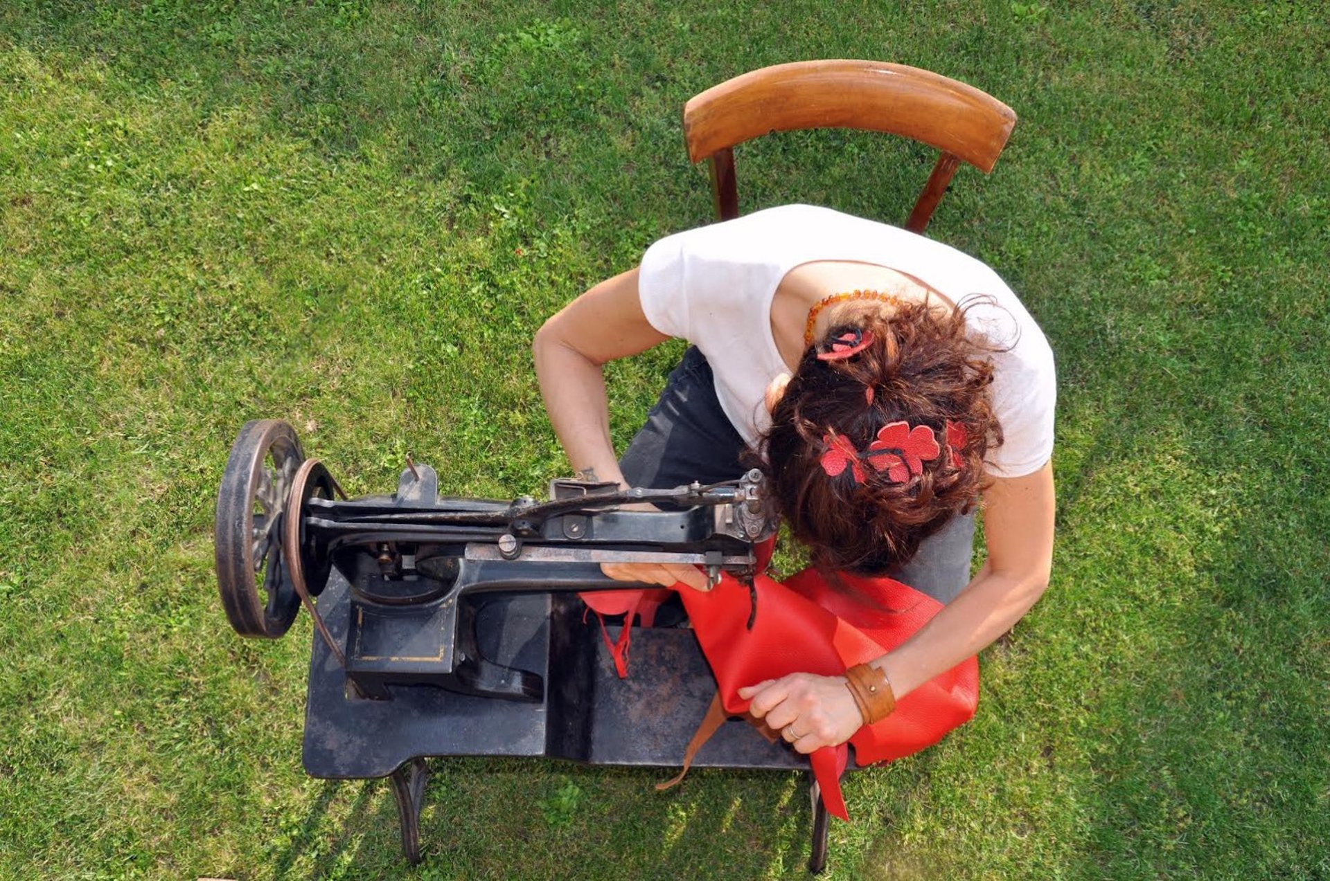an abstract photo of a curved building with a blue sky in the background