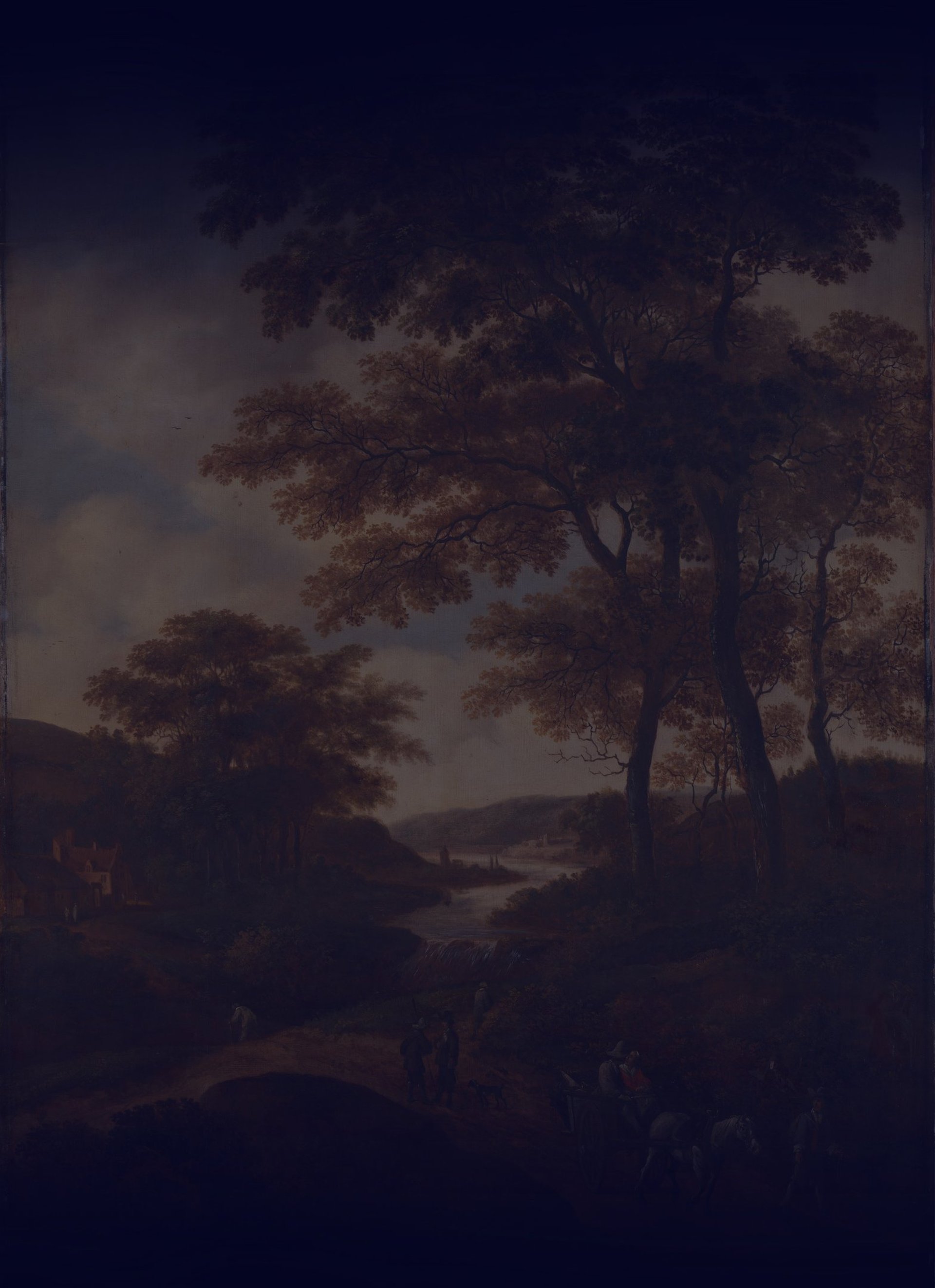 a herd of cattle standing on top of a tree