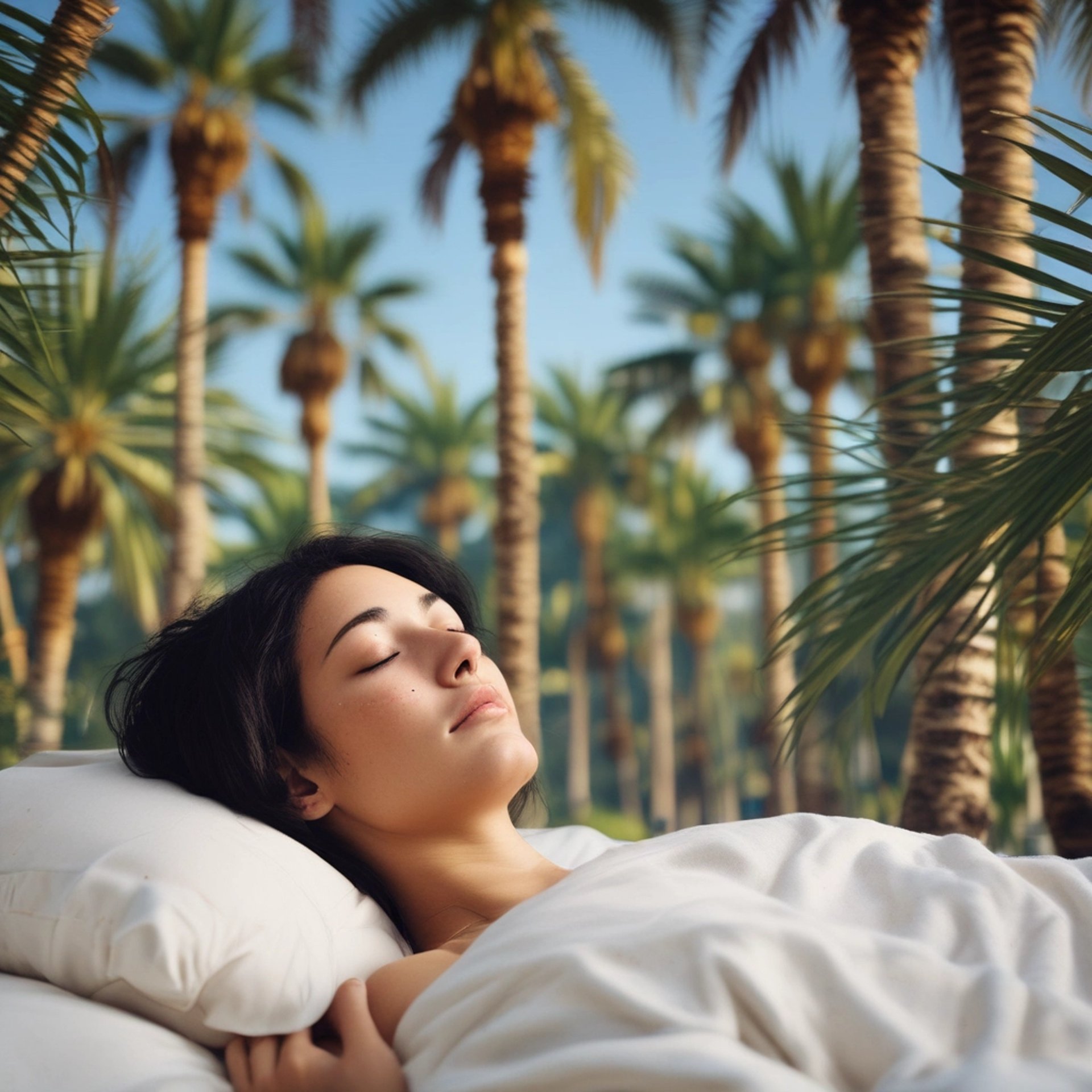 swing hang on coconut tree near seashore