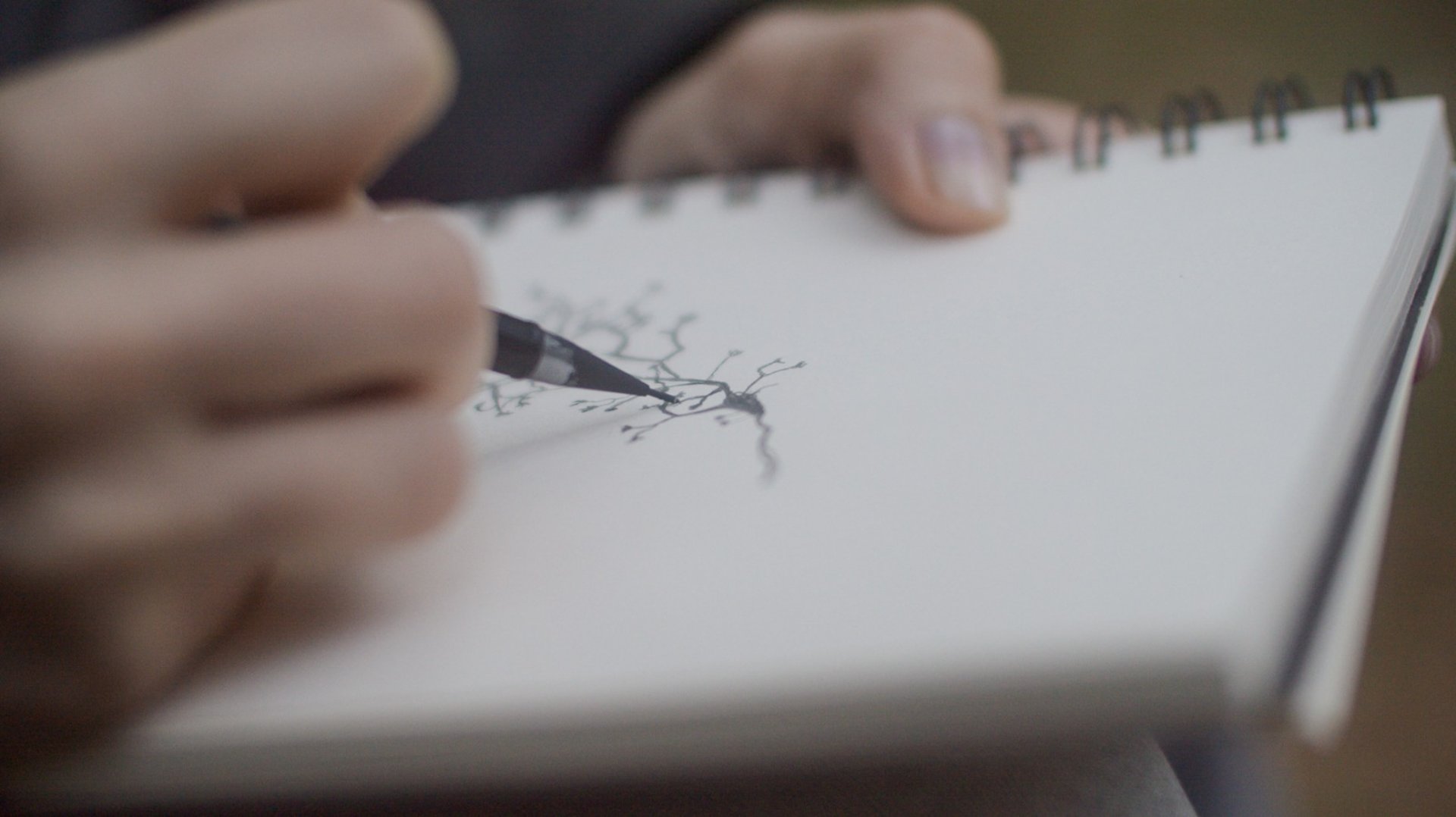 an abstract photo of a curved building with a blue sky in the background
