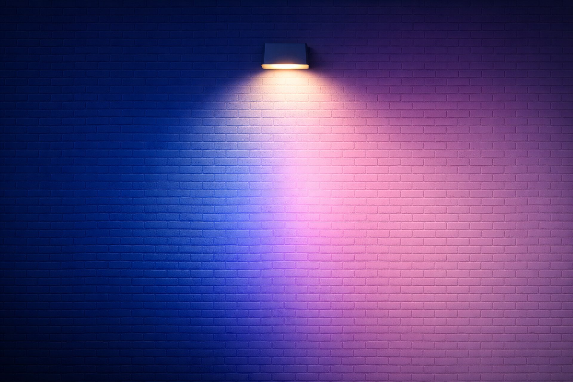 wall lamp turned on on wall
