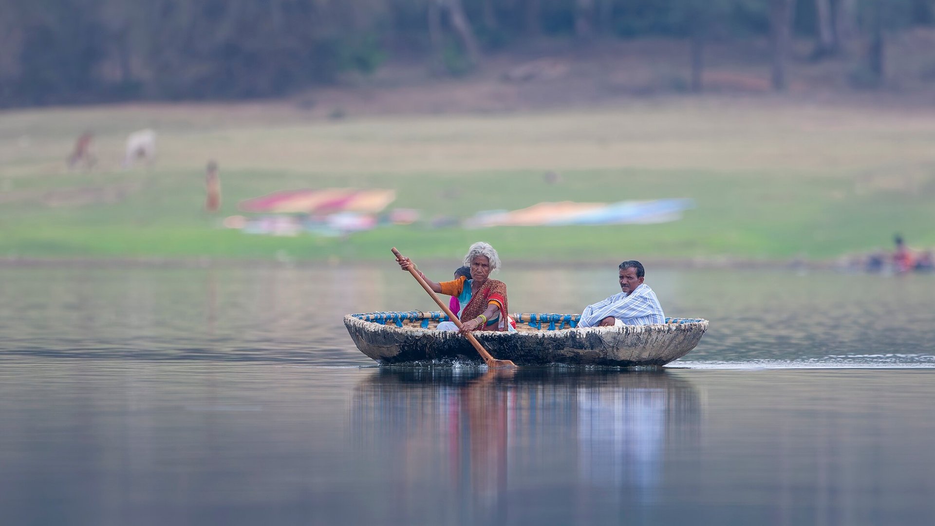 Kuruba tribe banana boat ride at Kabini back water Karnataka