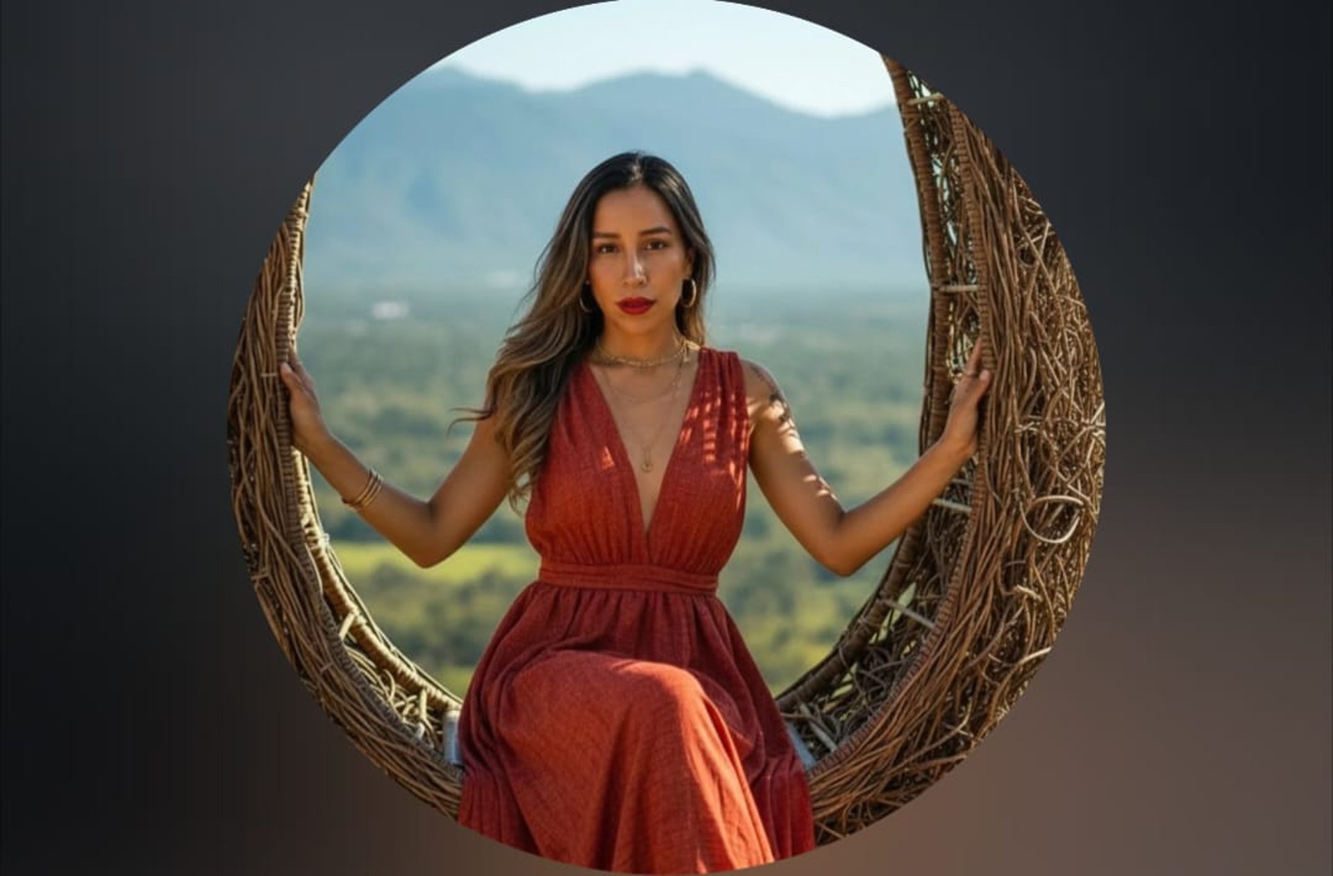 woman holding dried flower