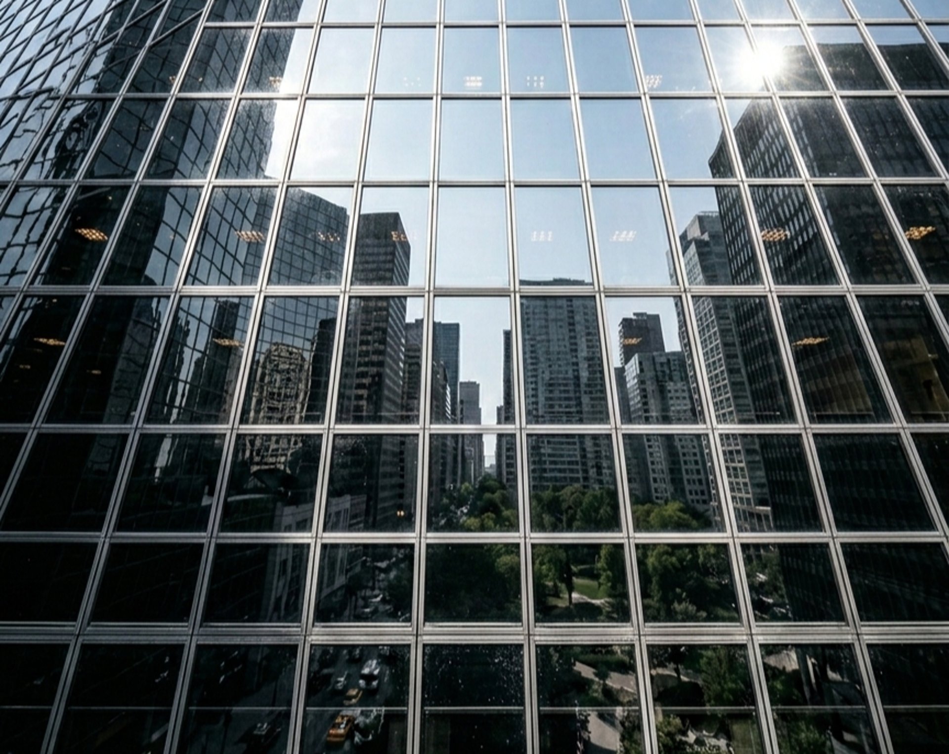 an abstract photo of a curved building with a blue sky in the background