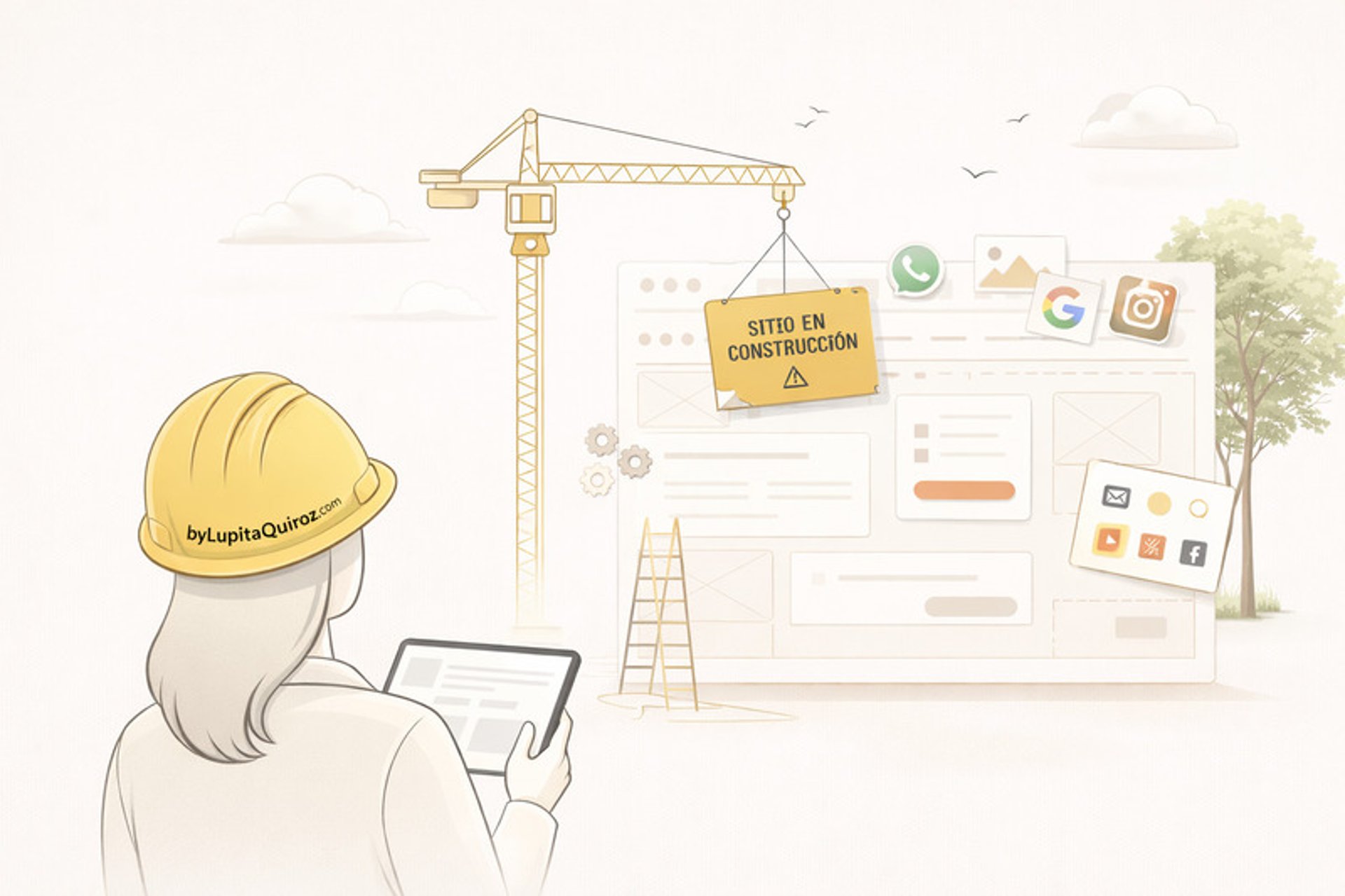 Imagen de representación de sitio web en construcción